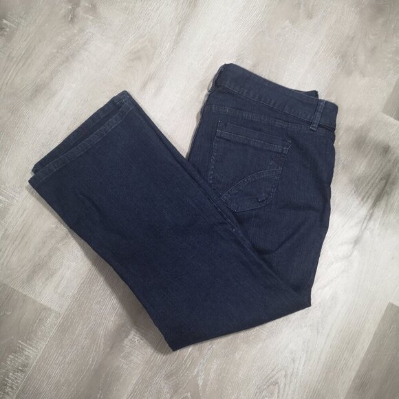 Riders by Lee Ladies Size 18P Dark Wash Tummy Control Straight Leg Blue Jeans - Picture 10 of 13